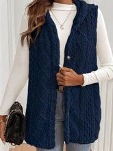 Load image into Gallery viewer, Button Up Plush Hooded Vest Coat

