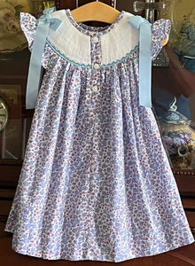 I Love Dad Floral Smocked Dress - Image #2