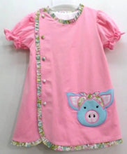 Load image into Gallery viewer, Three Sisters Polly Pig Applique Girl Dress - Image #1
