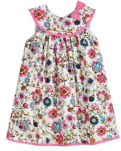 Load image into Gallery viewer, Pink And Floral Collared A-line Dress - Image #1
