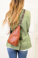 Remy Vegan Leather Sling Handbag Purse Belt Bag - Image #1