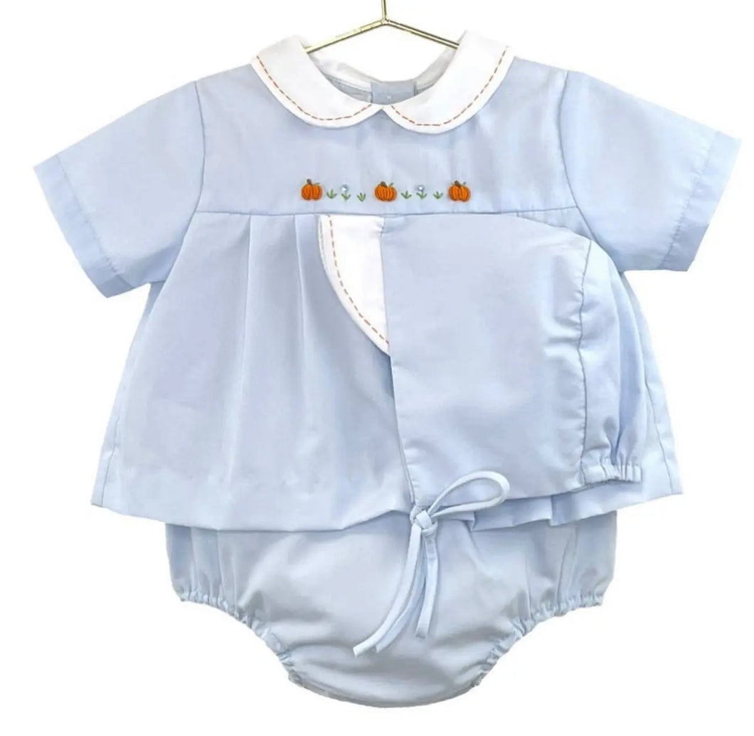 Pumpkin Embroidered Diaper Set - Image #1