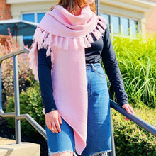 Load image into Gallery viewer, Feminine Fringe Blanket Scarf
