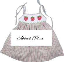 Load image into Gallery viewer, Strawberry Hand Smocked Girl Dress - Image #1
