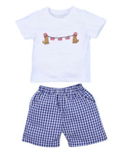 Load image into Gallery viewer, July 4Th Dog Hand Embroidered Short Set - Image #1
