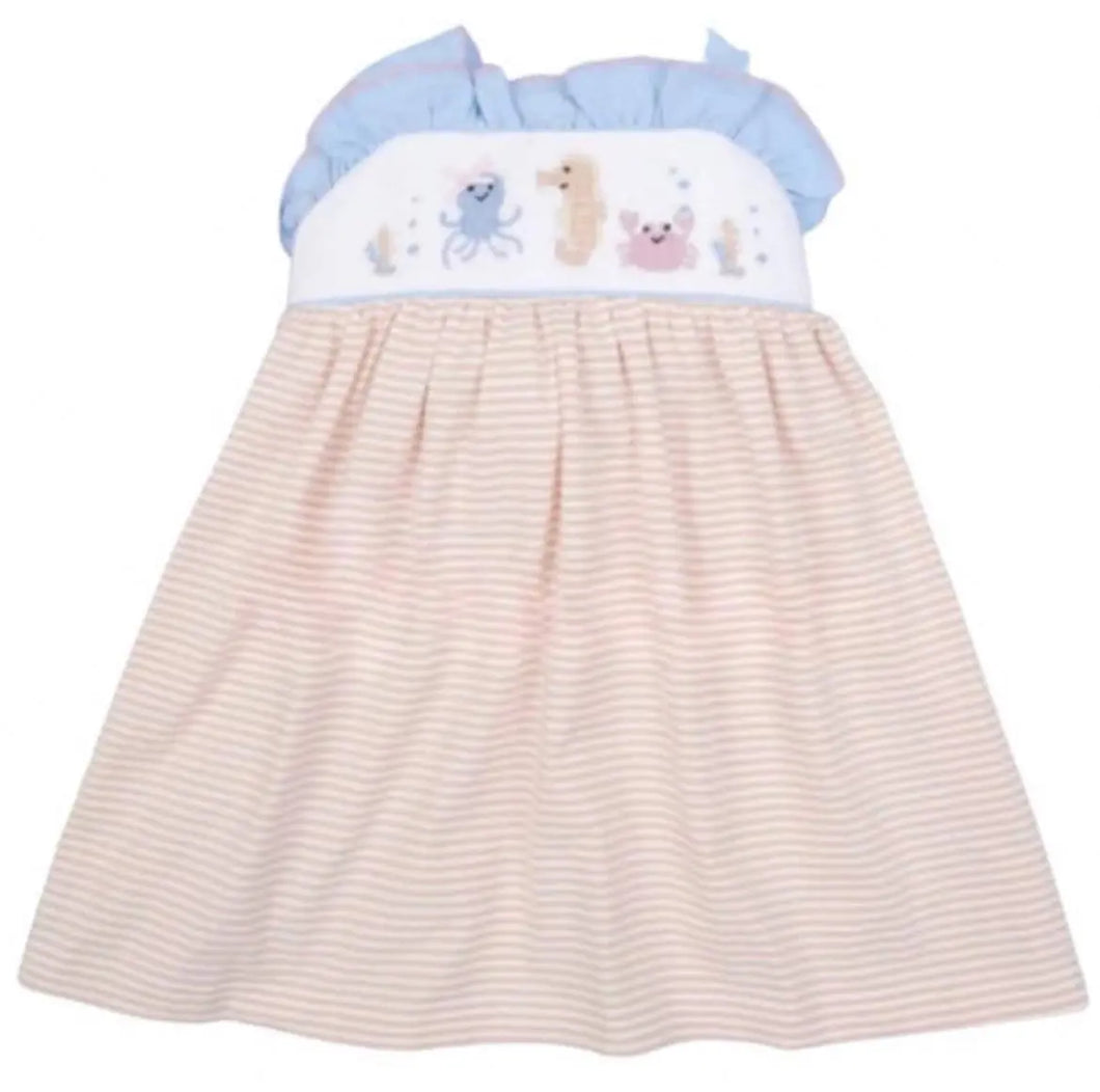 Sea Creature Hand Smocked Girl Dress - Image #1