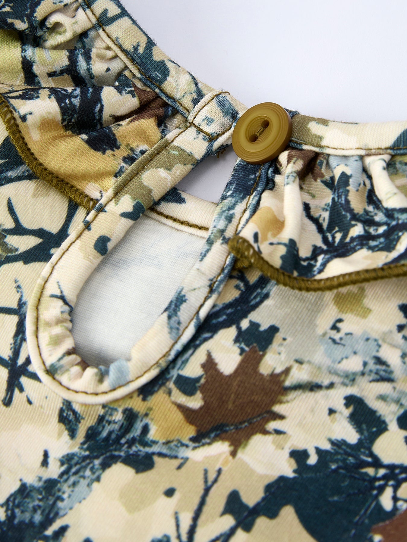 Camo Duck Smocked Bow Ruffle Sleeves Girls Dress - Abbies Place