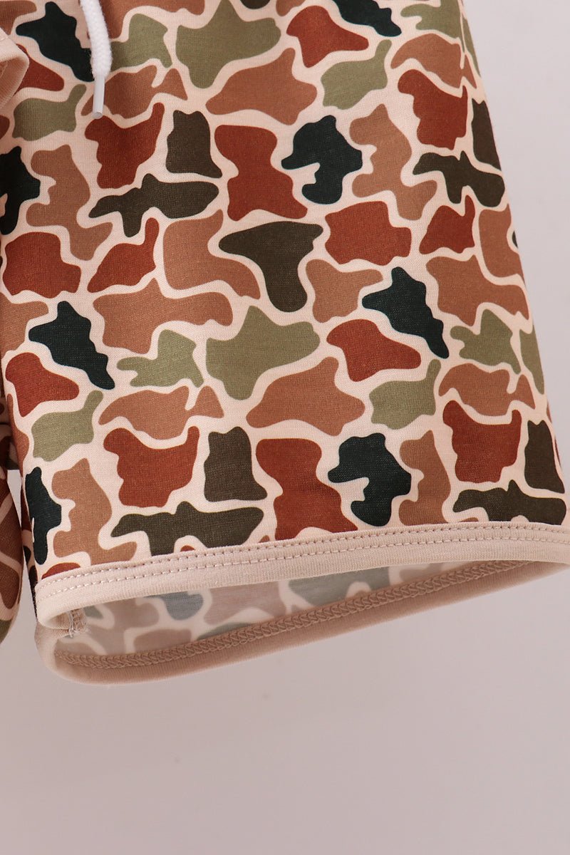 Camouflage crab applique shorts set - Abbies Place