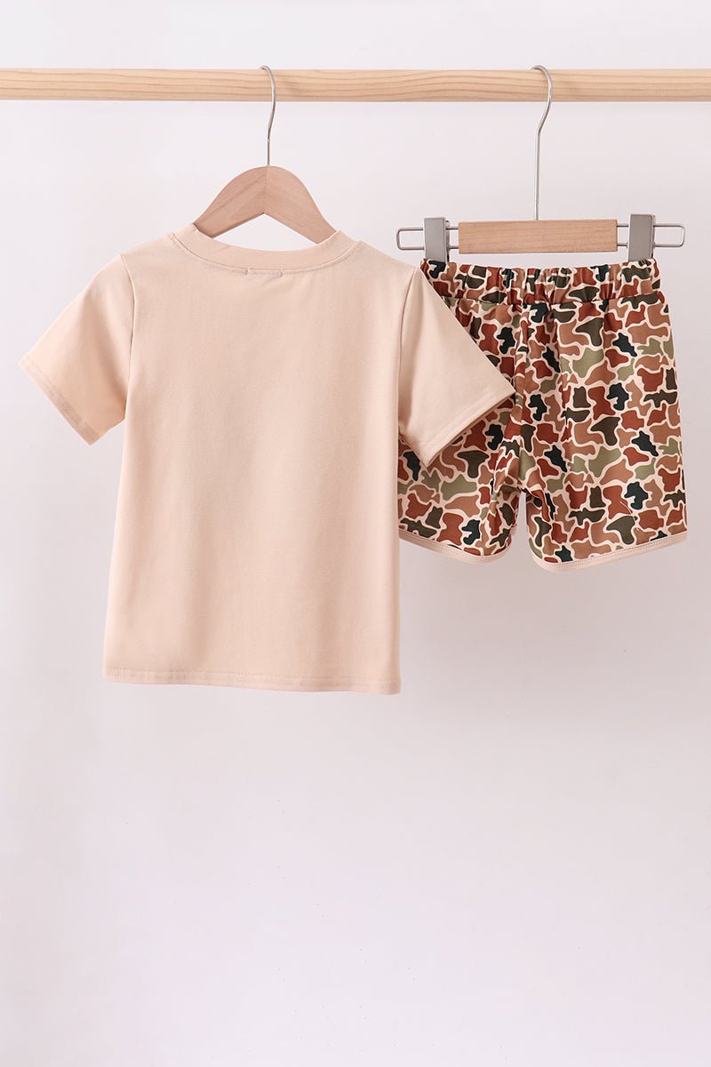 Camouflage crab applique shorts set - Abbies Place