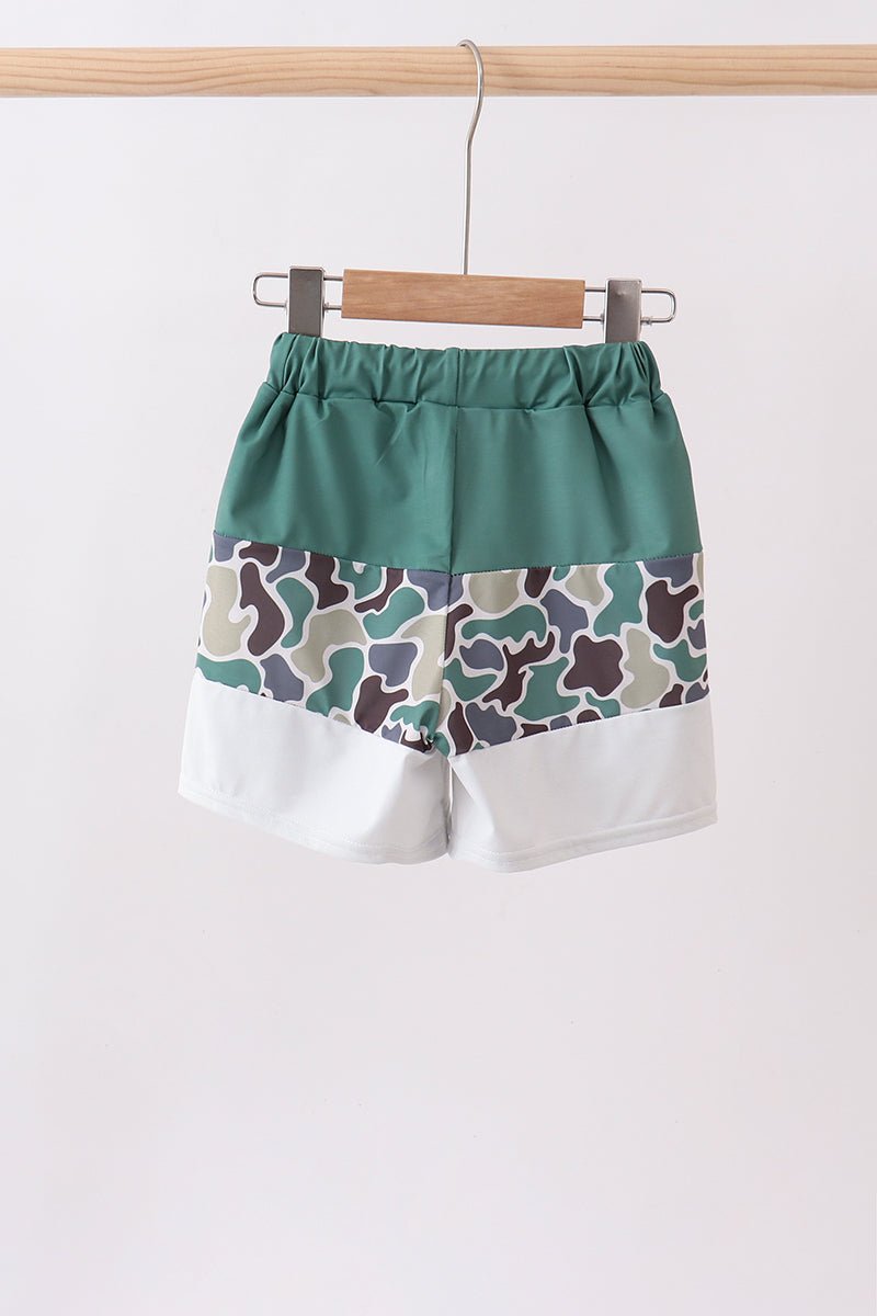 Camouflage duck embroidery swim trunks - Abbies Place