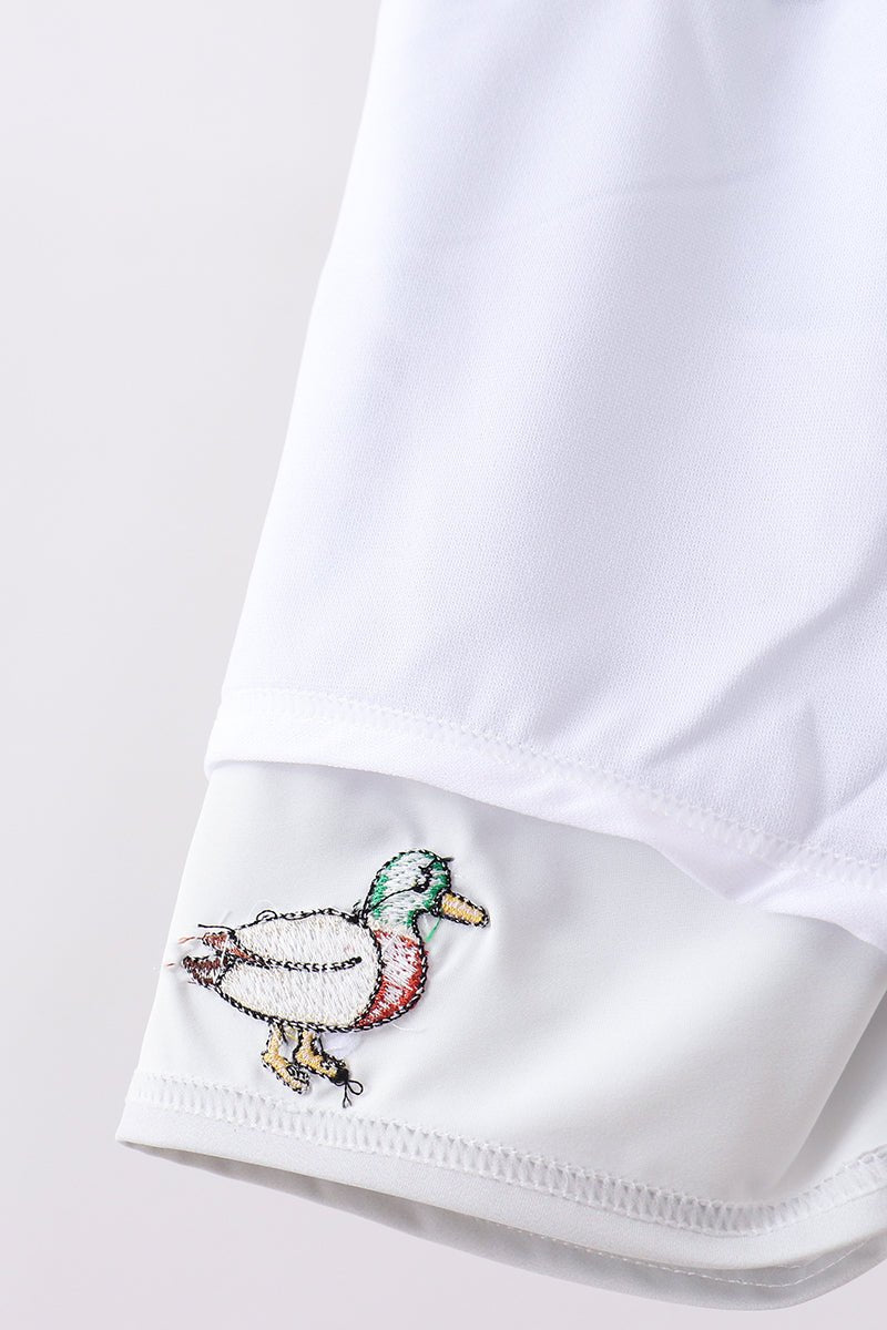Camouflage duck embroidery swim trunks - Abbies Place