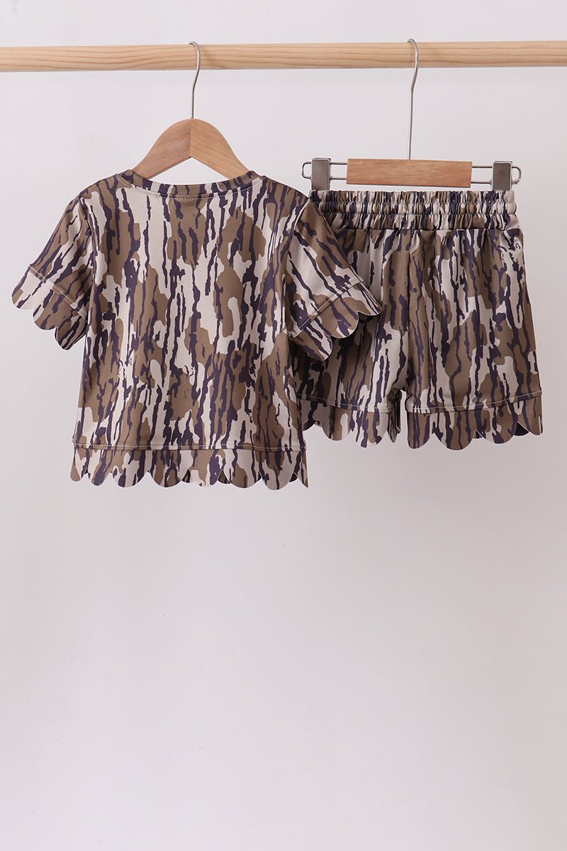 Camouflage scalloped mom&me shorts set - Abbies Place