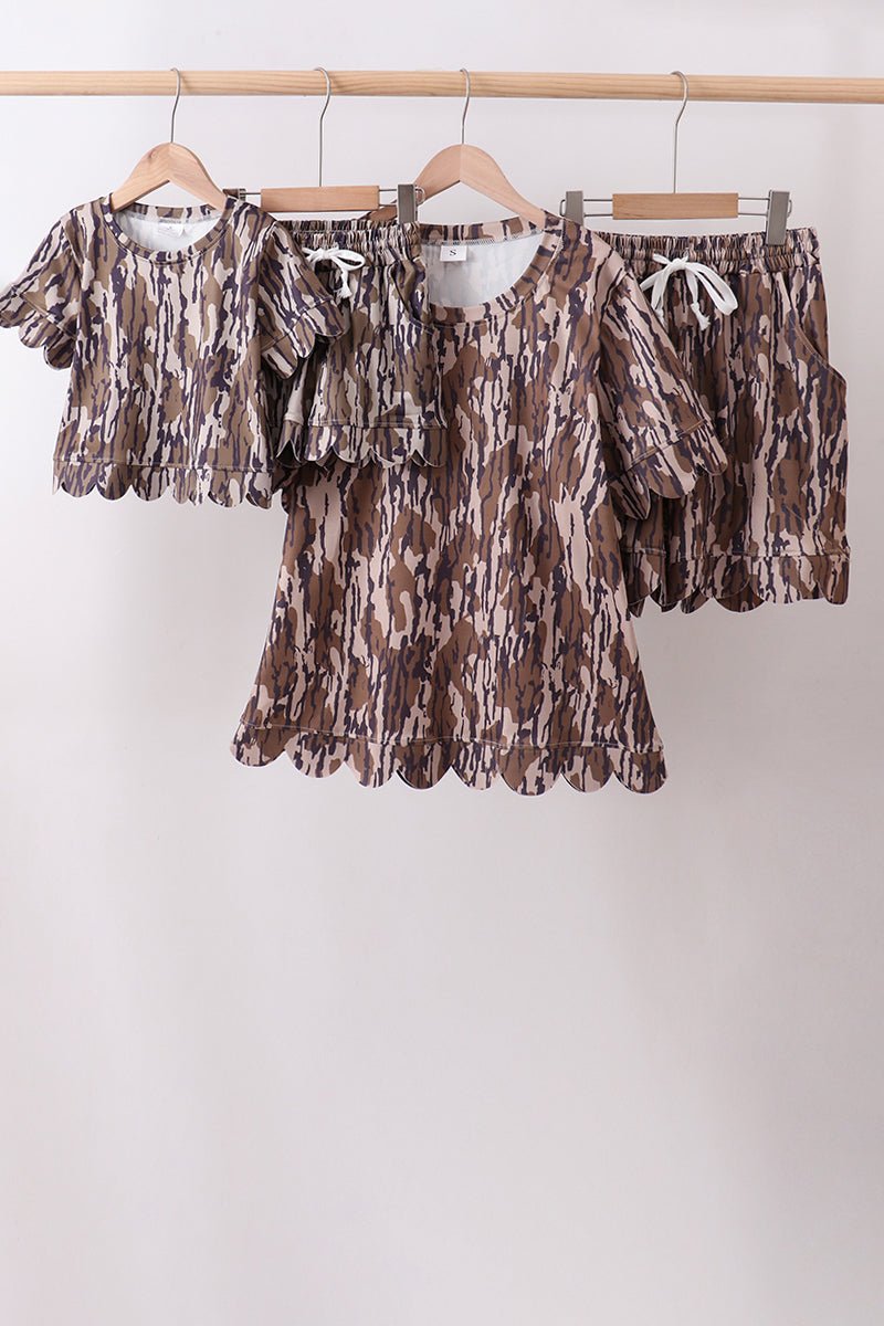 Camouflage scalloped mom&me shorts set - Abbies Place