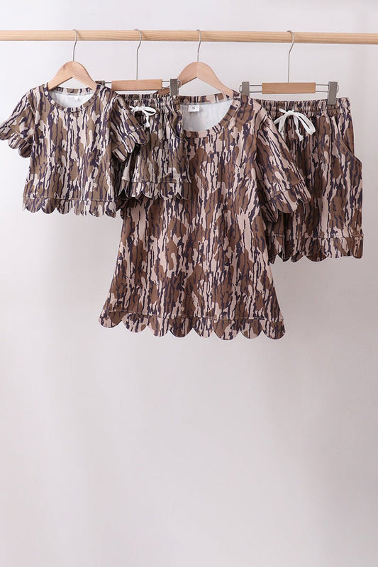Camouflage scalloped mom&me shorts set - Abbies Place