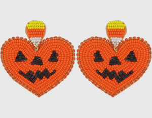 Halloween Jack O Lantern Pumpkin Earrings - Image #1