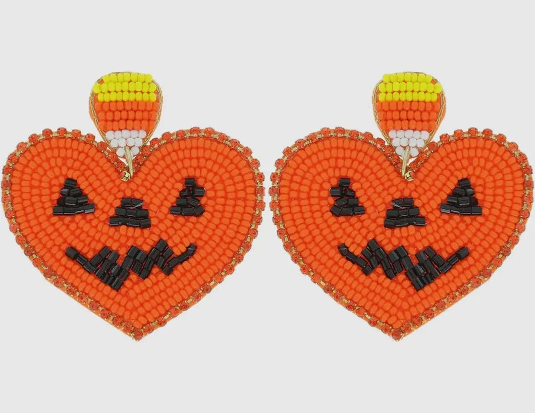 Halloween Jack O Lantern Pumpkin Earrings - Image #1