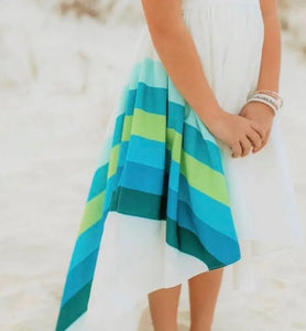 Ocean Rainbow Hi Low Frills Dress - Image #2