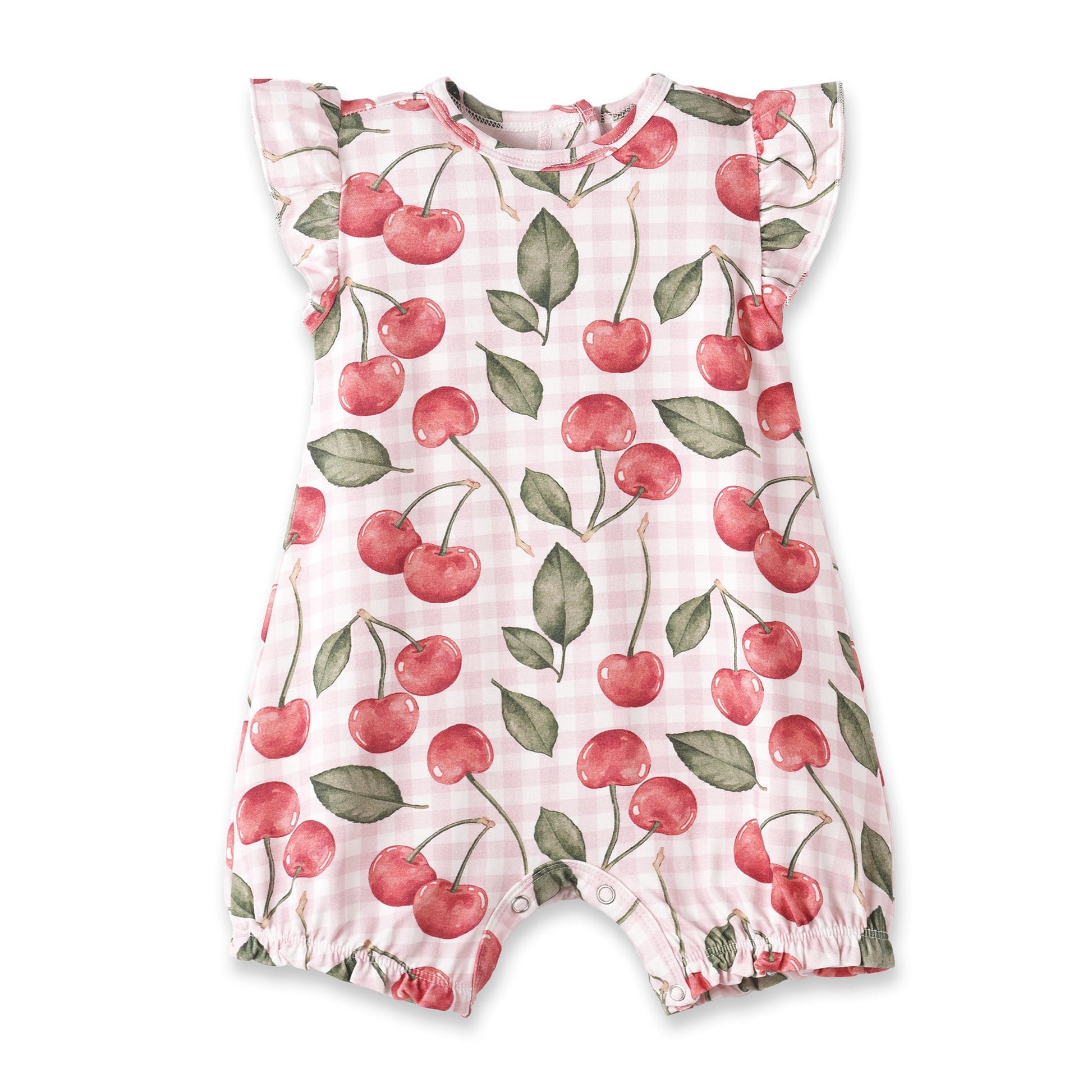 Cherry Picnic Baby Girl Bamboo Bubble Romper - Abbies Place