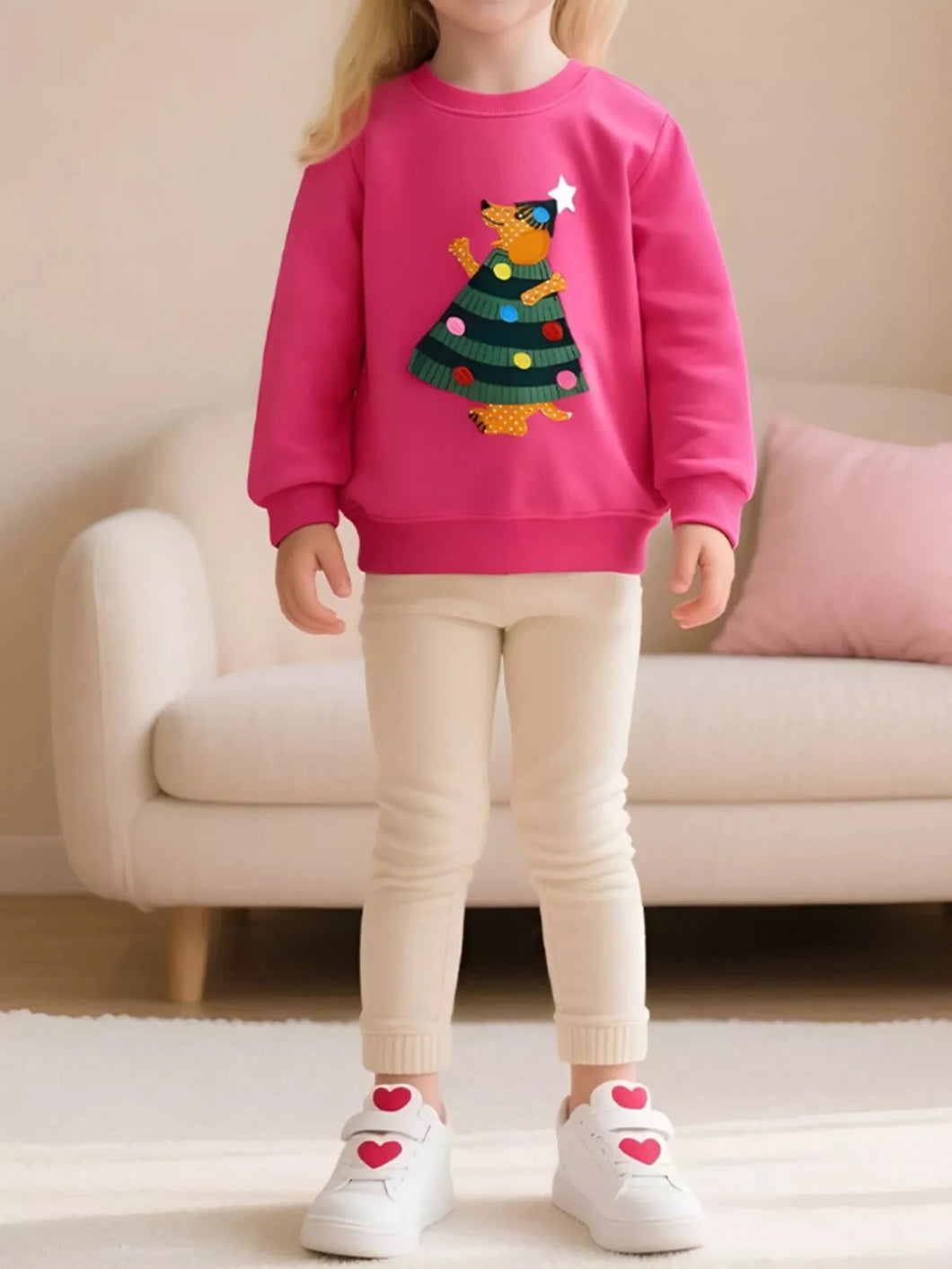 Children's Christmas Tree Applique Sweatshirt