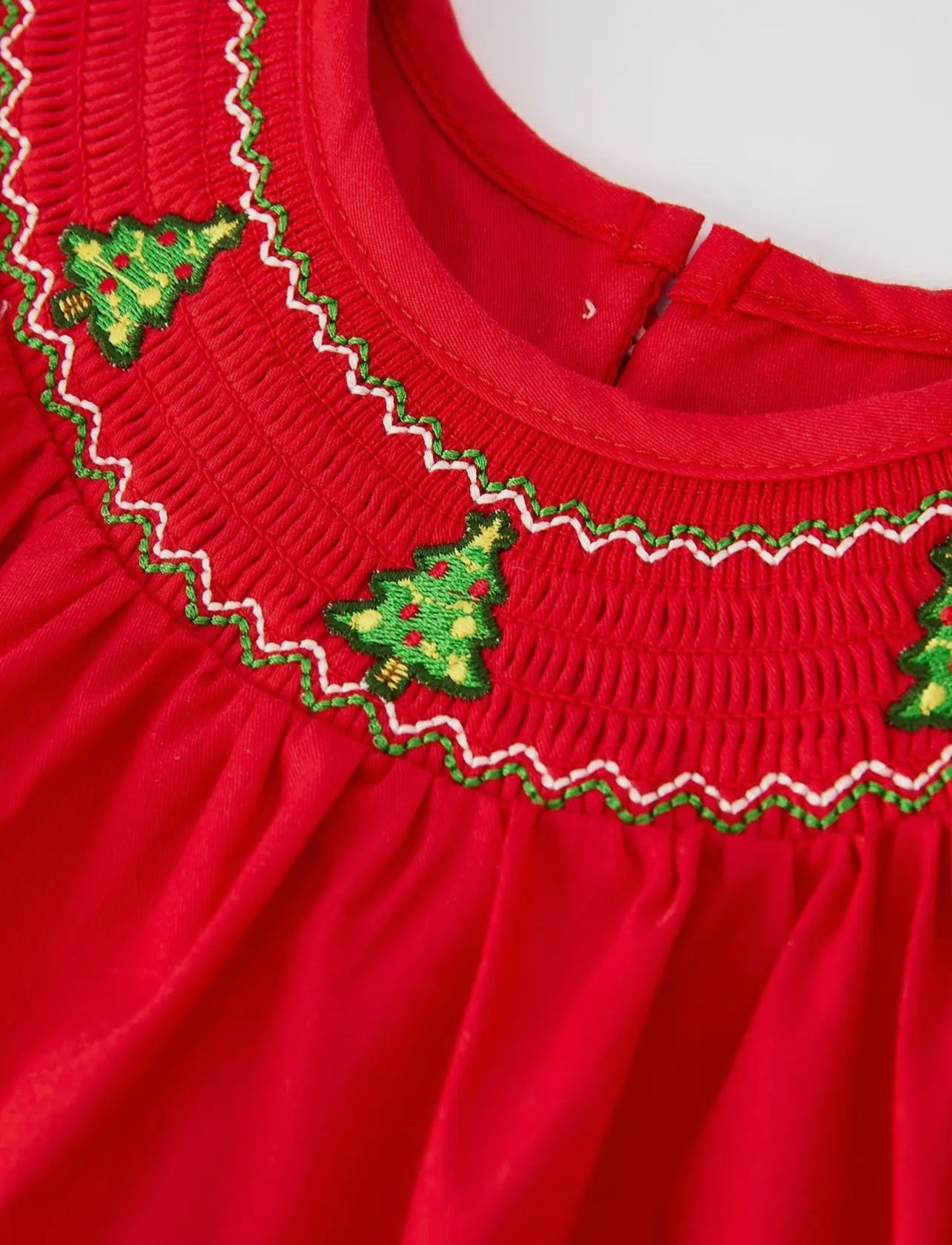 Christmas Baby Romper: Adorable Green Christmas Tree Embroidery - Abbies Place