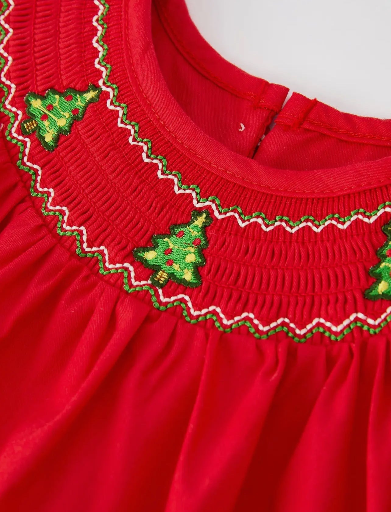 Christmas Baby Romper: Adorable Green Christmas Tree Embroidery - Abbies Place