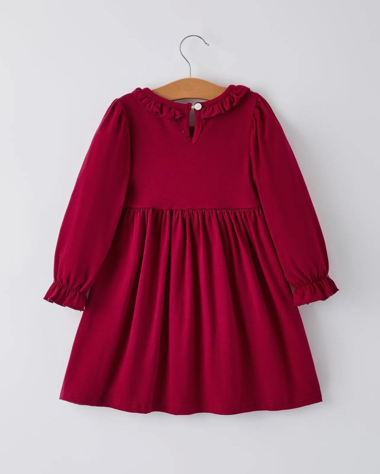 Christmas Smocking Embroidered Girls Dress with Green Plaid Bow - Abbies Place