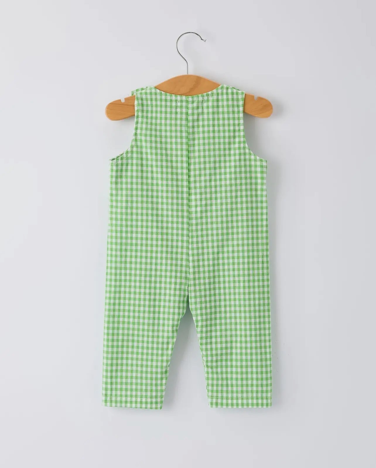 Christmas Tree Smocked Baby Romper with Green Plaid - Abbies Place
