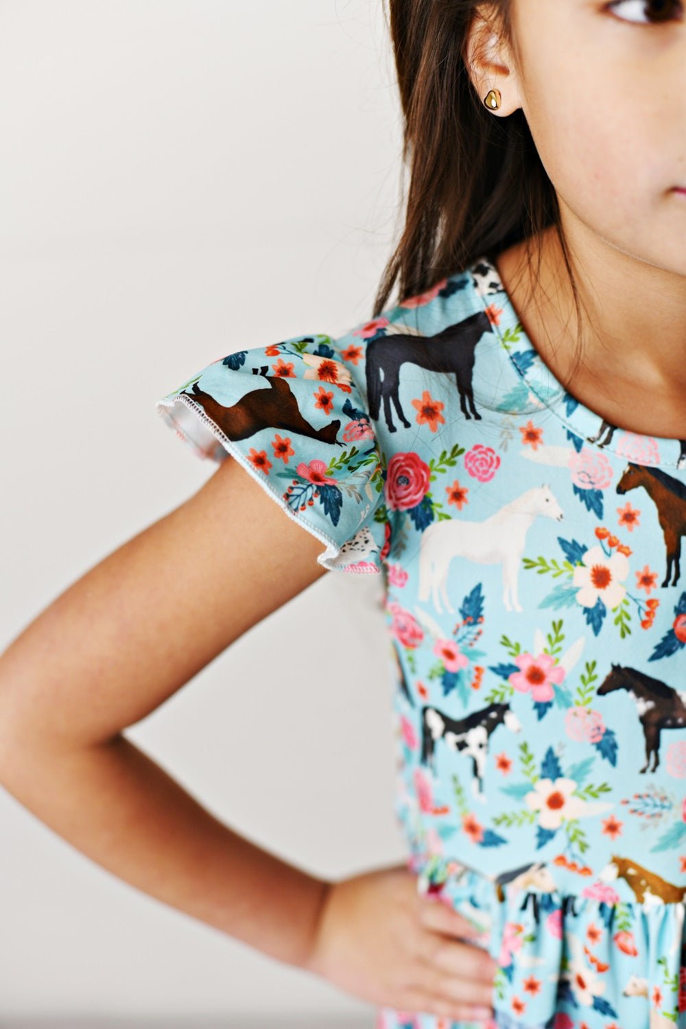 Claire Horse Flutter Dress - Abbies Place