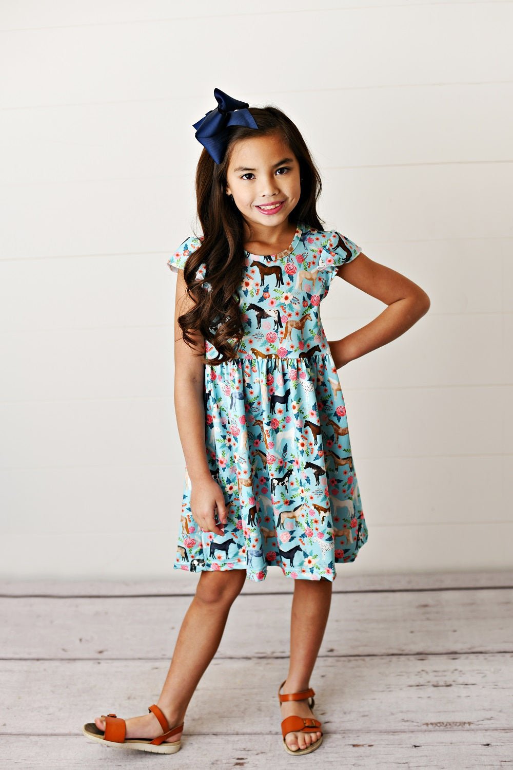 Claire Horse Flutter Dress - Abbies Place