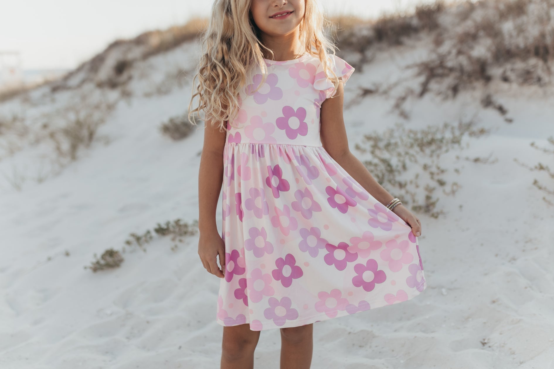 Claire Lavender Flower Dress - Abbies Place