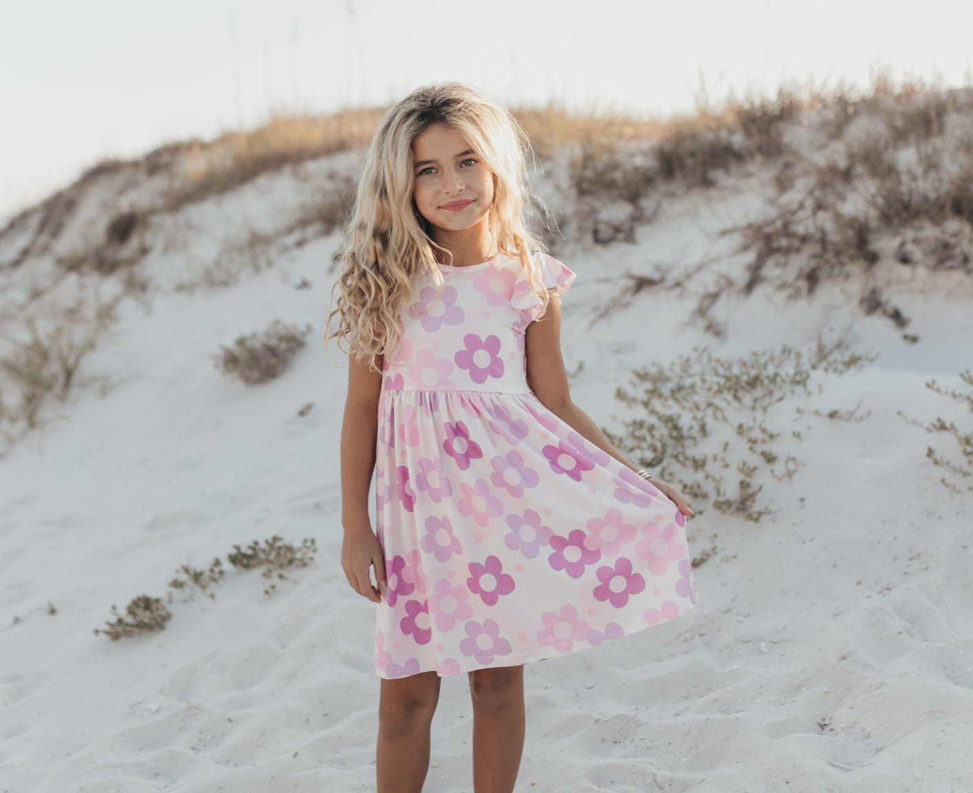 Claire Lavender Flower Dress - Abbies Place