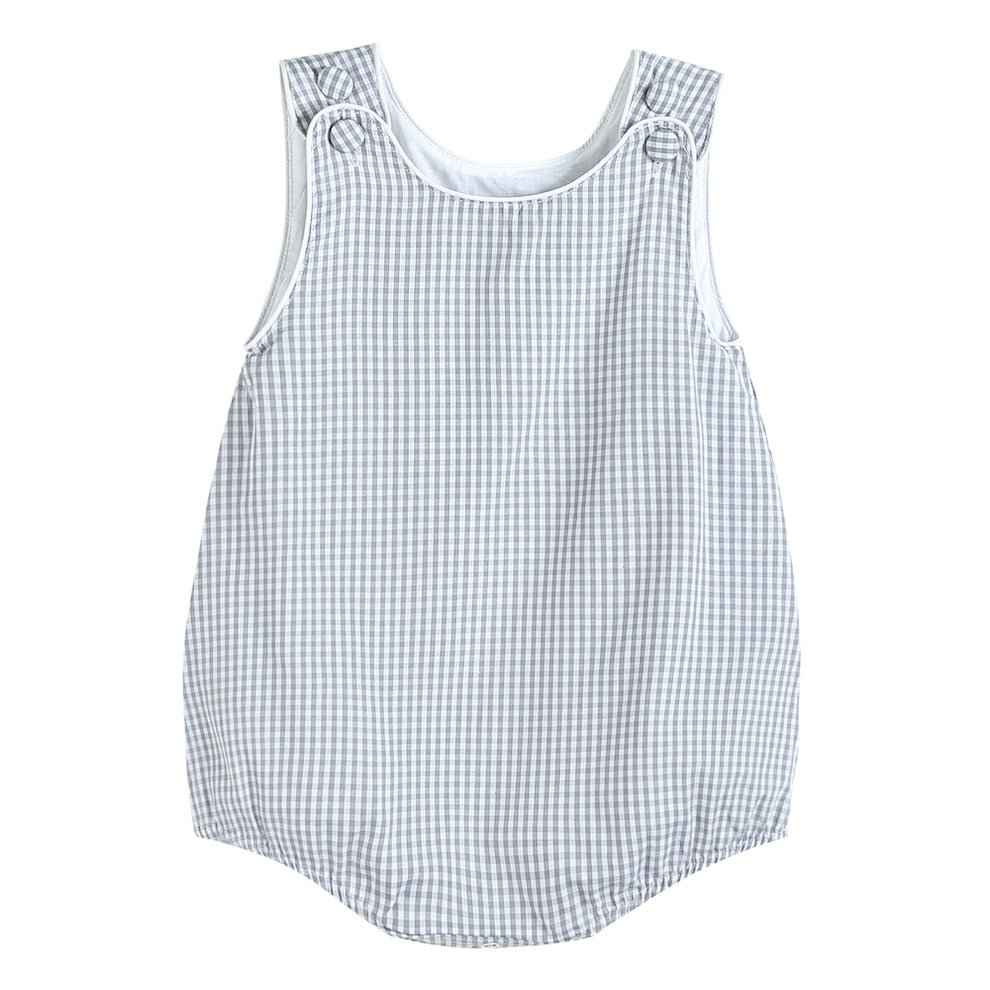 Classic Gray Gingham Bubble Romper - Abbies Place