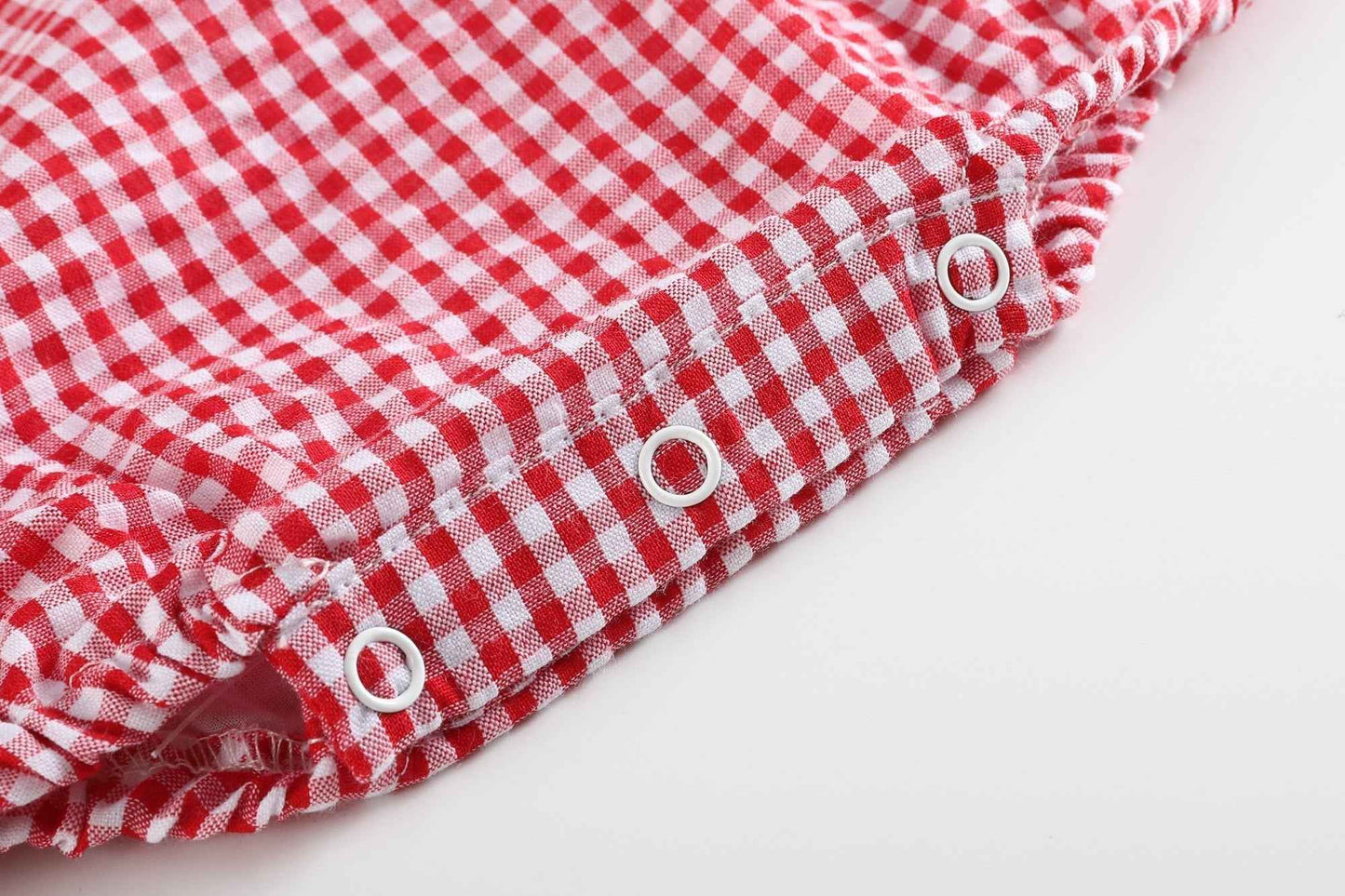 Classic Red Seersucker Bubble Romper - Abbies Place