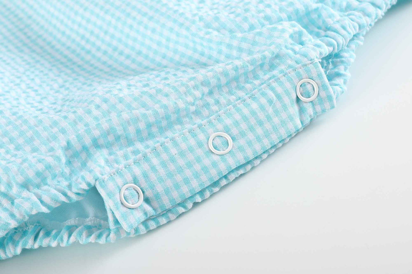 Classic Turquoise Seersucker Bubble Romper - Abbies Place