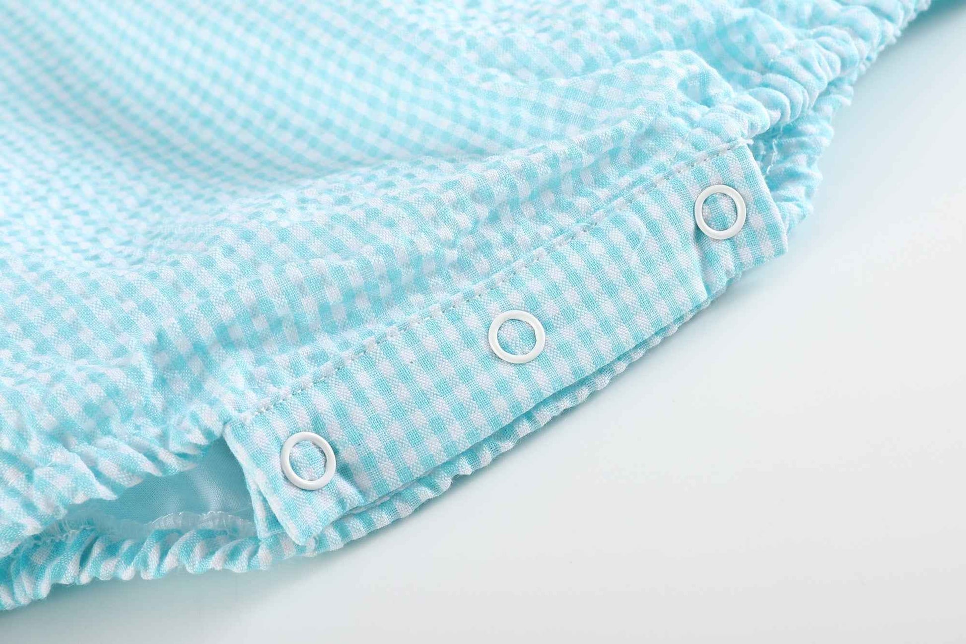 Classic Turquoise Seersucker Bubble Romper - Abbies Place