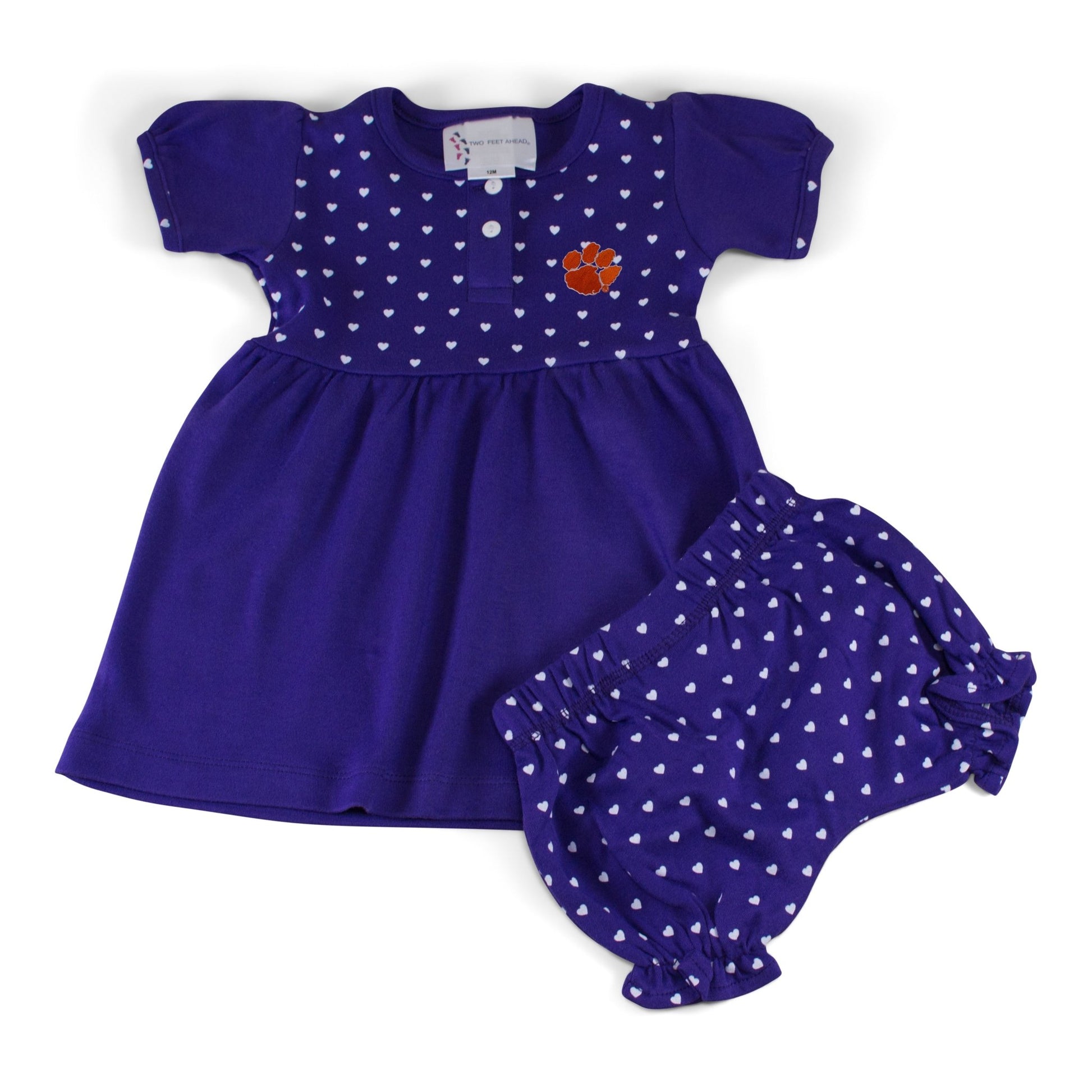 Clemson State Girl's Heart Dress with Bloomers - Abbies Place