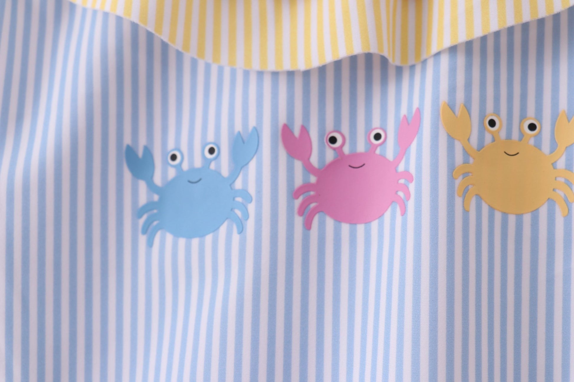 Colorblock crab embroidery ruffle swimsuit - Abbies Place