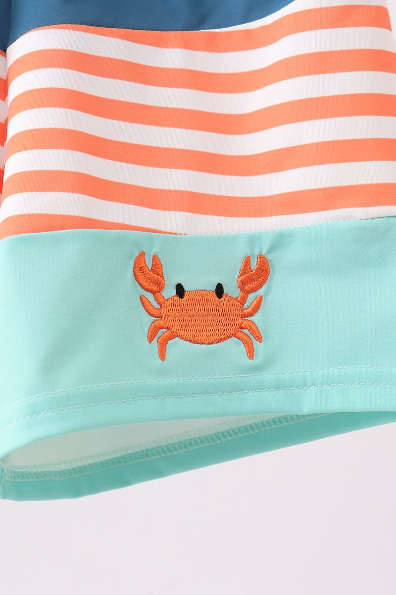 Crab embroidery swim trunks - Abbies Place