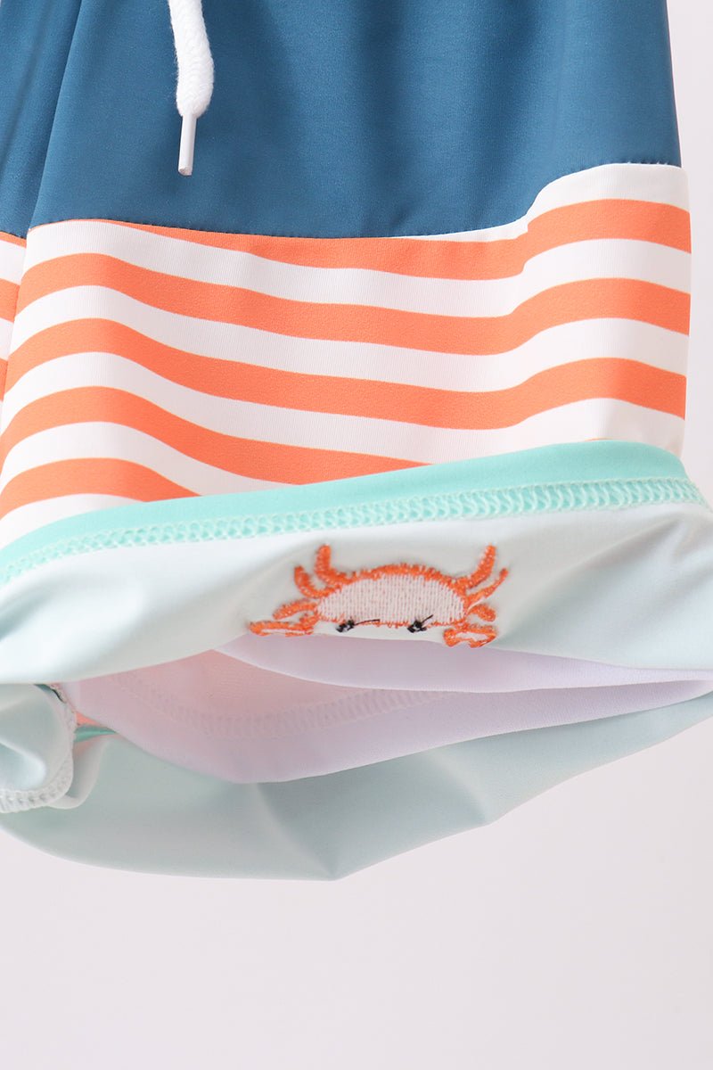 Crab embroidery swim trunks - Abbies Place