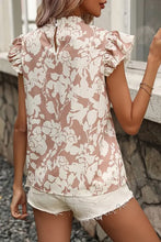 Load image into Gallery viewer, Women&#39;s Round Neck Chiffon Top Ruffle Short Sleeve - Image #4
