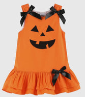 Preorder ETA 7/15-8/15-Jack-O-Lantern Pumpkin Halloween Ruffle Dress - Image #1