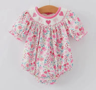 Smocking Heart Bow Embroidery
Girls Romper - Image #1