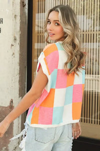 Multi-Color Checker Sweater Vest - Image #7