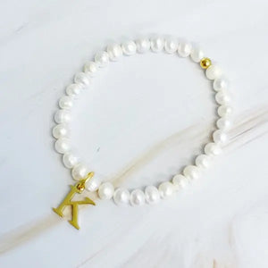 Freshwater Pearl Initial Charm Bracelet - Image #12