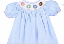 Load image into Gallery viewer, Smocked Donut Baby Blue Gingham Dress - Image #1
