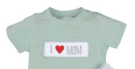 I Love Mom Hand Smocked Boy Set - Image #1