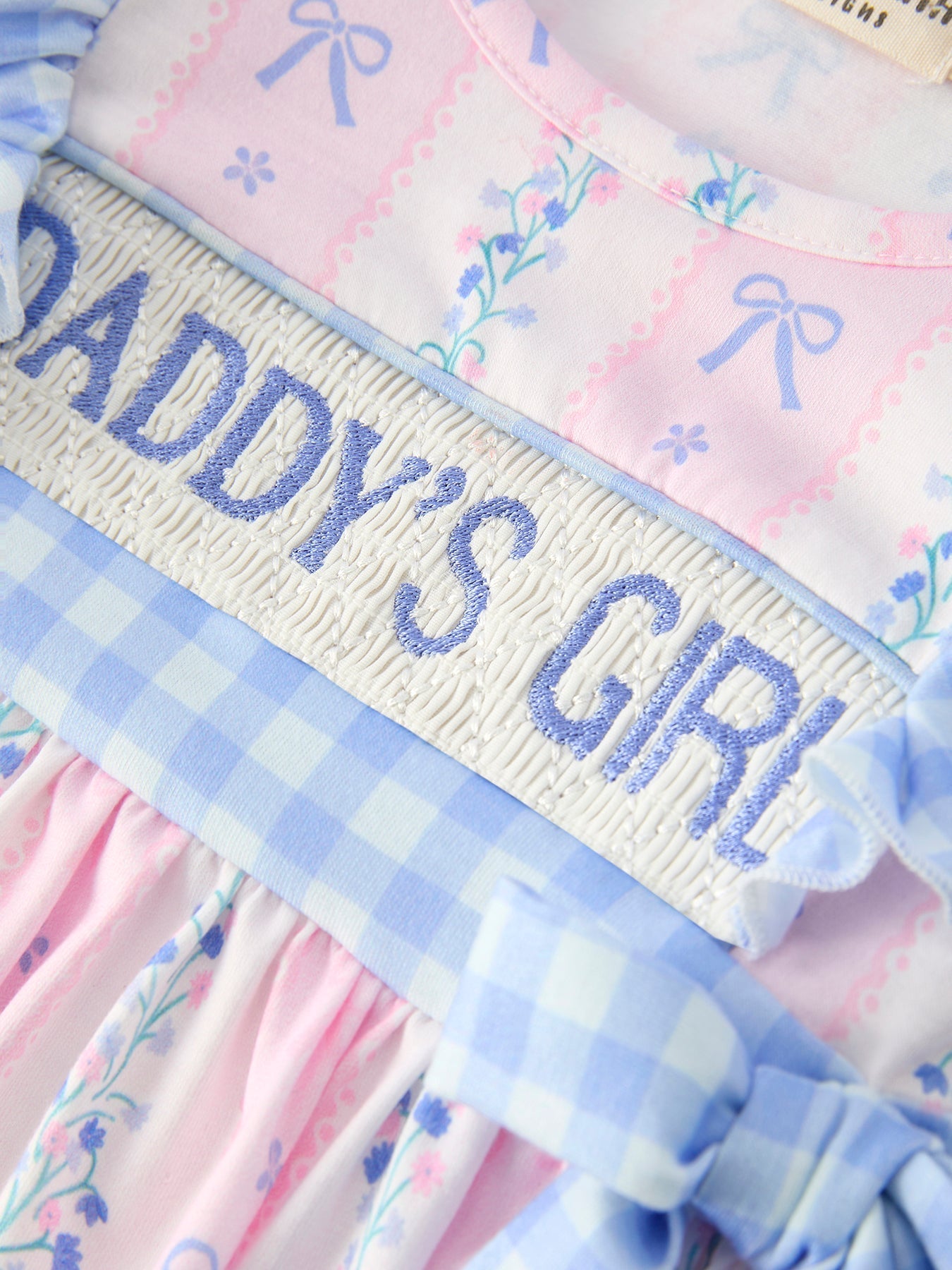 “DADDY'S GIRL” Smocked Plaid Baby Girls Romper - Abbies Place