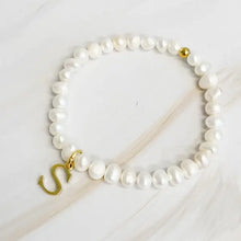 Load image into Gallery viewer, Freshwater Pearl Initial Charm Bracelet - Image #19
