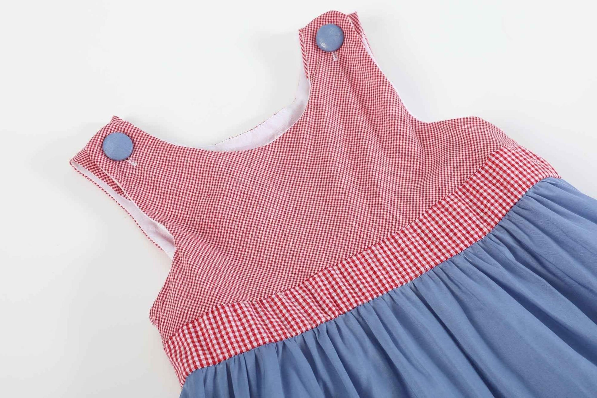 Denim Look and Red Gingham A-Line Dress - Abbies Place