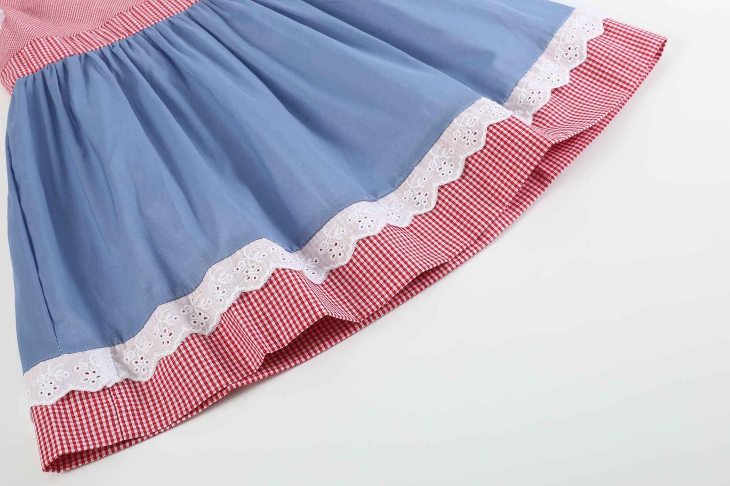 Denim Look and Red Gingham A-Line Dress - Abbies Place